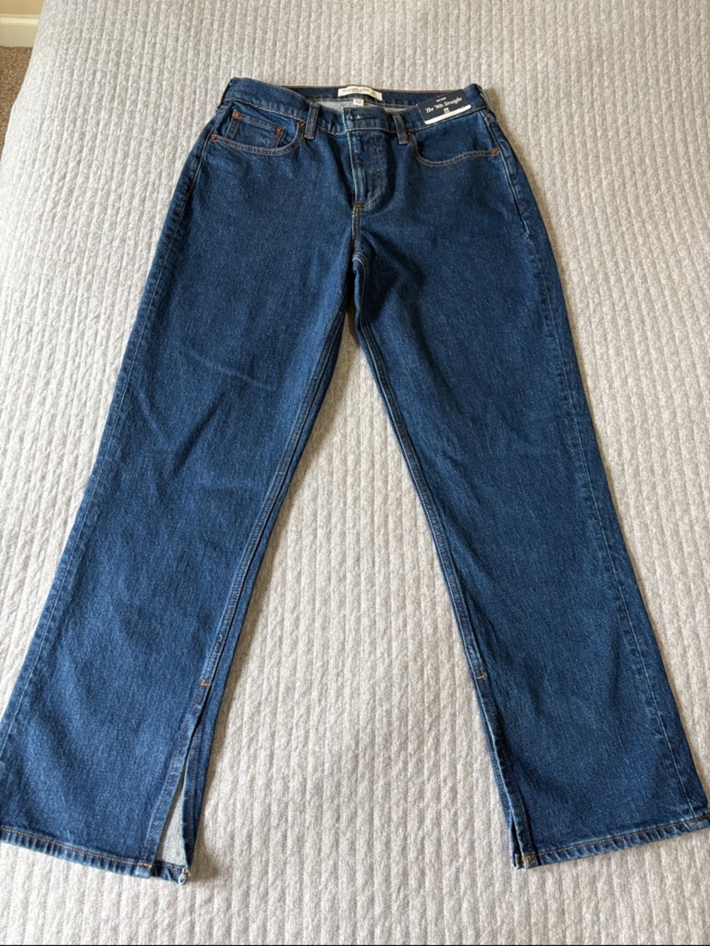 Abercrombie & Fitch Blue Denim Mid Rise Jeans - 'The '90s Straight'